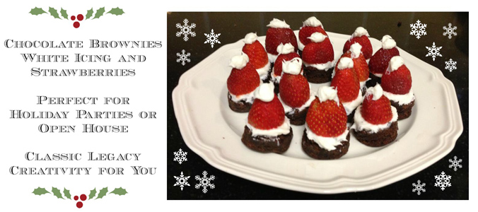 Santa's Hat Strawberry and Brownies by Classic Legacy