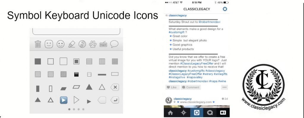 Symbol Keyboard Unicode Icons