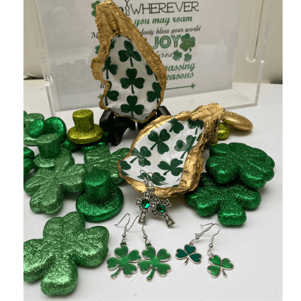 Irish shamrock earrings for St. Patrick's Day party 