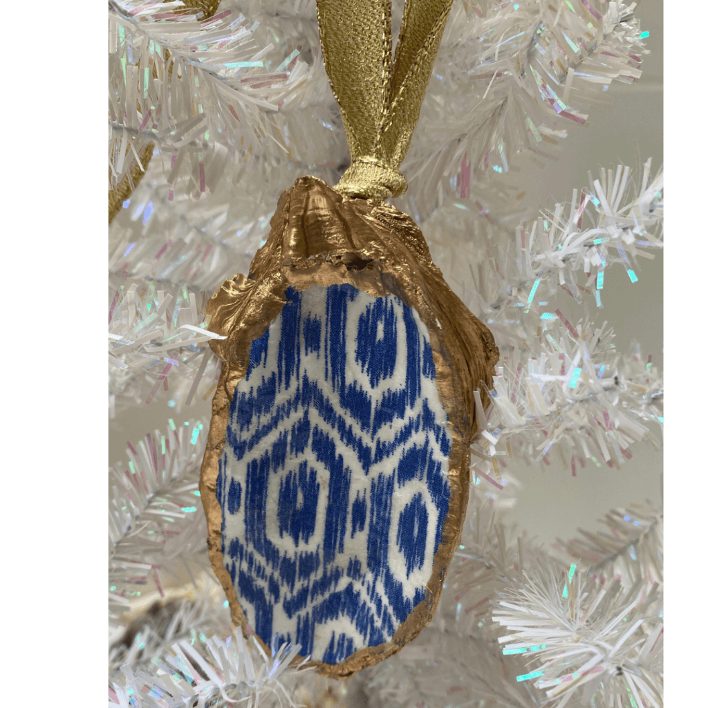 Blue Ikat Beach Christmas Ornament for your decor