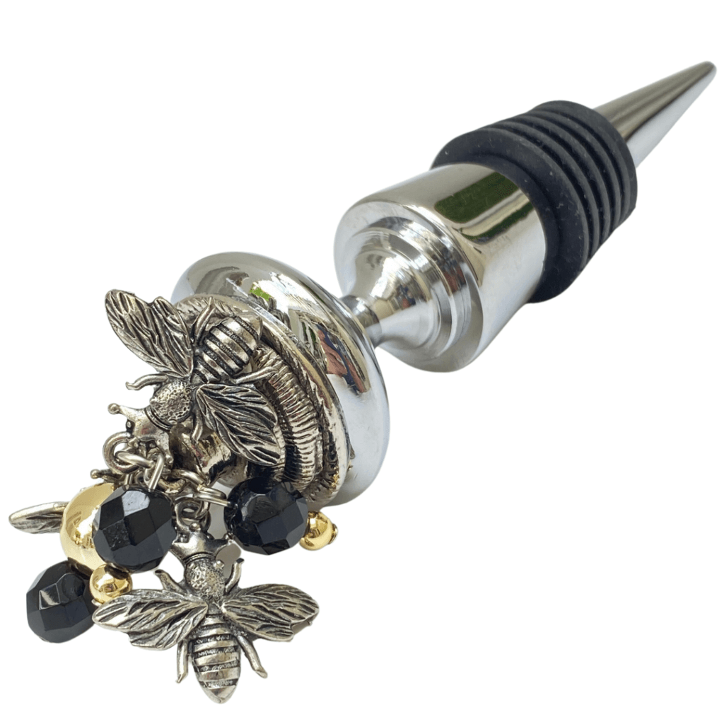 Gifts for bee lovers should include this charmed Queen Bee bottle stopper.