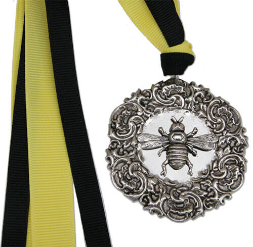 Silver Bee Christmas Ornament 