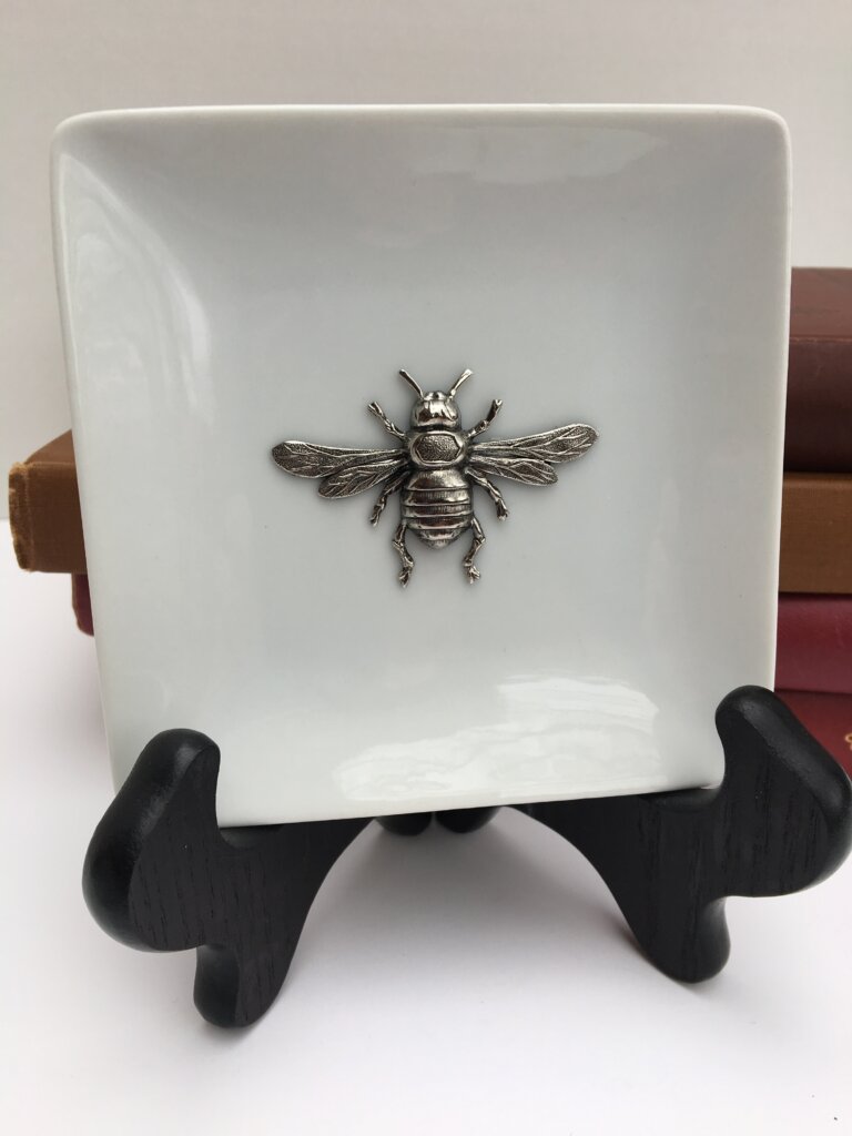 Trinket Tray with Silver Bee