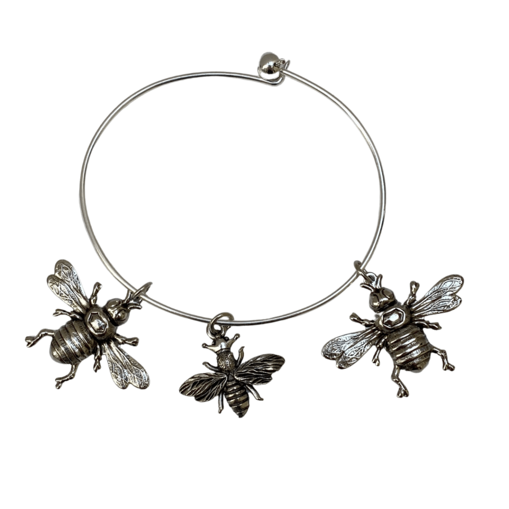 Bee bracelet with queen bee and bee charms